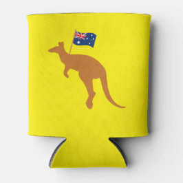 Porta-lata kangaroo australia flag amarelo