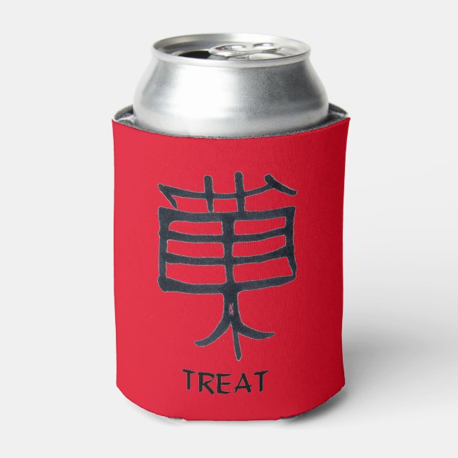 Porta-lata Kanji Treat Red pode resfriar (Can Front)
