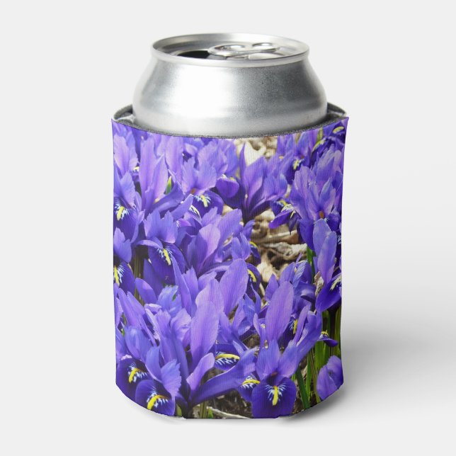 Porta-lata Katherine Hodgkin Irrises Primavera Floral Roxo (Can Front)