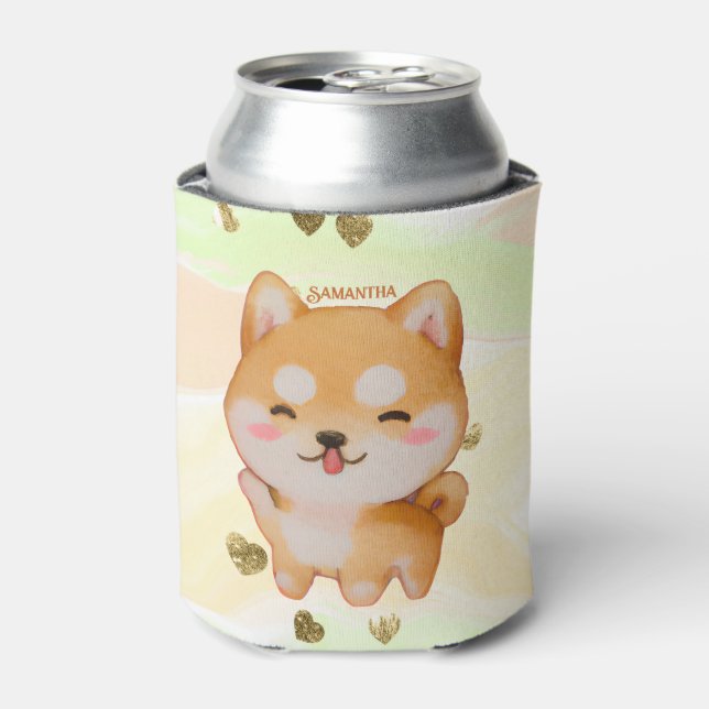 Porta-lata Kawaii Smiling Cartoon-Style Shiba Inu (Can Front)