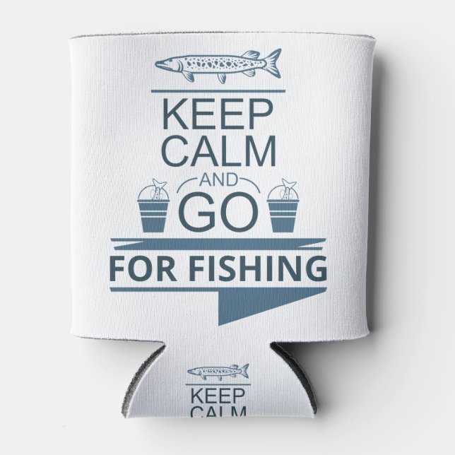 Porta-lata Keep calm and go for fishing (Frente)