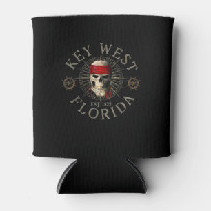 Porta-lata Key West Florida Estabeleceu 1822 Pirate Skull