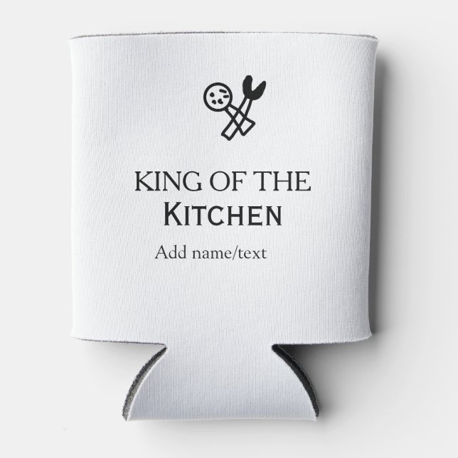 Porta-lata King of the kitchen chef cooking add name crown ha (Frente)