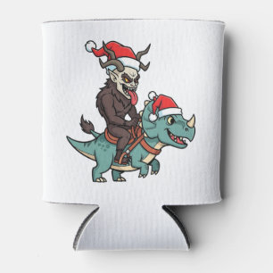 Porta-lata Krampus Montado Em Um Dinossauro Natal Malvado Do