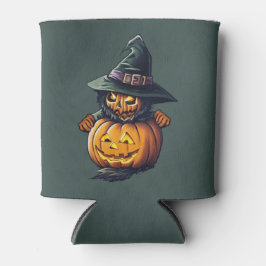 Porta-lata Kürbishexe im Katzenkostüm -