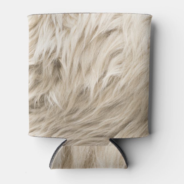 Porta-lata Lã Branca Textura Fluffy Fundo (Frente)