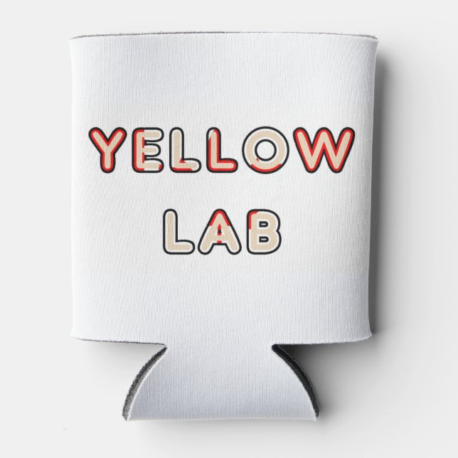 Porta-lata laboratório amarelo Canadian-Flag em nome (Frente)