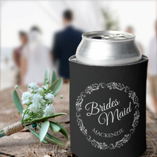 Porta-lata Lace de prata elegante no casamento da madrinha ne