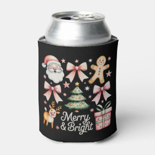 Porta-lata Laço de Natal Cor-de-Rosa Árvore de Natal Papai No