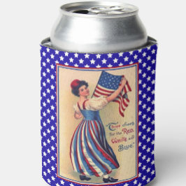 Porta-lata Lady Liberty Bandeira Patriótica Estrelas e Stripe