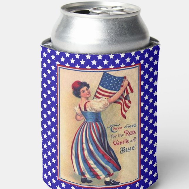 Porta-lata Lady Liberty Bandeira Patriótica Estrelas e Stripe (Criador carregado)