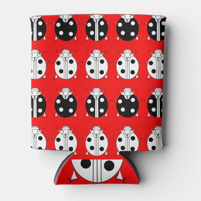 Porta-lata Ladybird: design de padrão fofo. (Frente)