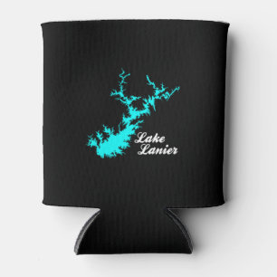 Porta-lata Lago Lanier Geórgia Arte de Mapa de Rota Cian