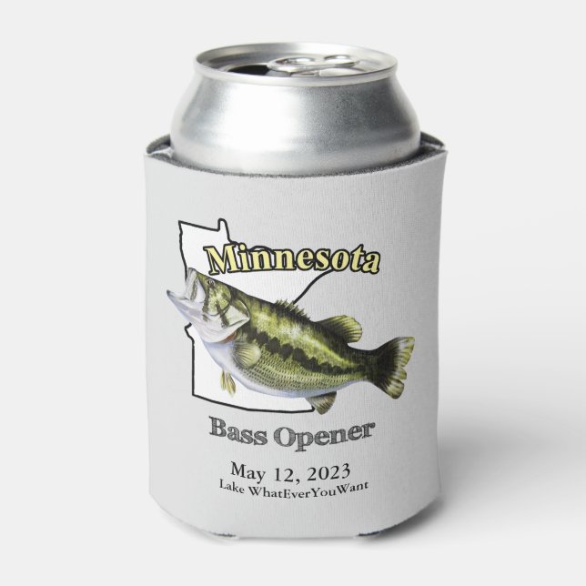 Porta-lata Lago Personalizado/Data Minnesota Bass Opener Ligh (Can Front)