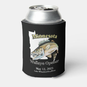 Porta-lata Lago Personalizado/Data Minnesota Walleye Opener D