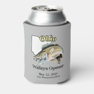 Porta-lata Lago Personalizado/Data Ohio Walleye Opener Light