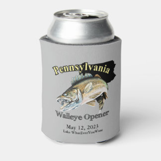 Porta-lata Lago Personalizado/Data Pensilvânia Walleye Opener