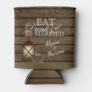 Porta-lata Lanterna e Pinecones Barn Wood