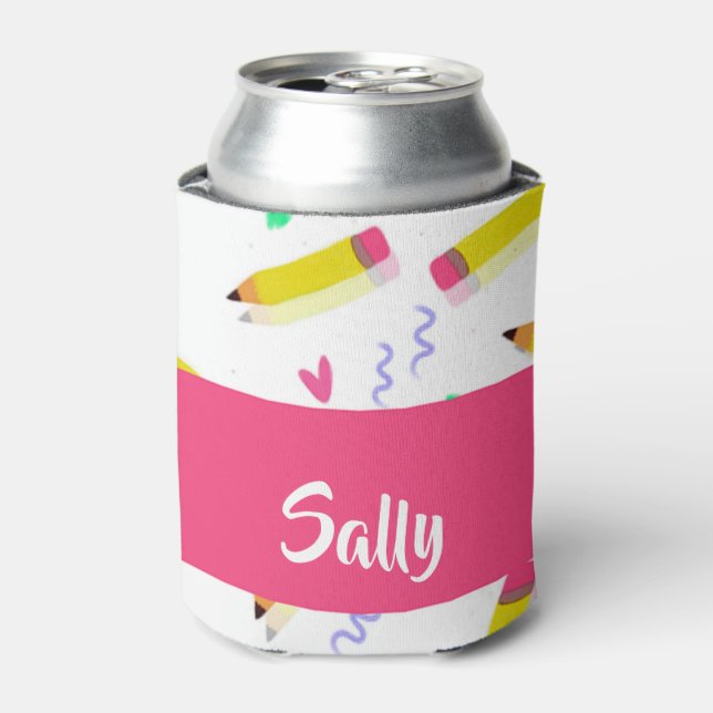 Porta-lata lápis amarelas e escamas brancas (Can Front)