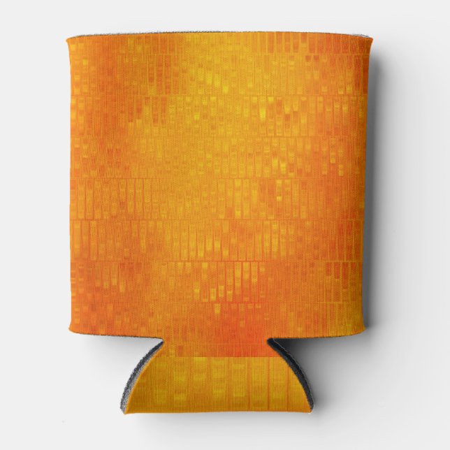 Porta-lata Laranja abstrato Mosaico: Brilho (Frente)