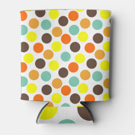 Porta-lata Laranja, Amarelo, Marrom, Pontos Azuis