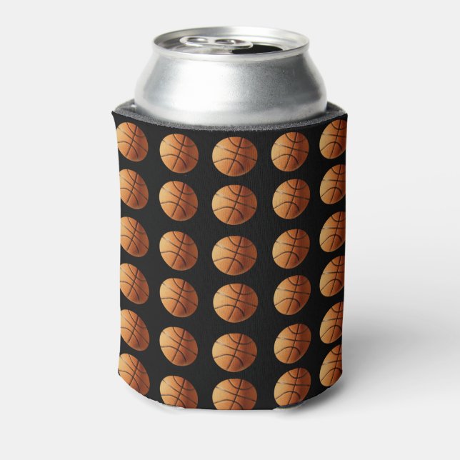 Porta-lata Laranja Basquete A Preto, (Can Back)