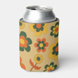 Porta-lata Laranja Castanho Floral Aquarela Dor Botânica