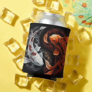 Porta-lata Laranja E Branco Sortudo Peixe Koi Arte Japão