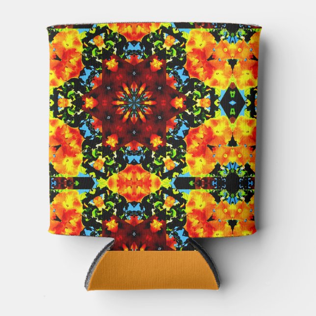 Porta-lata Laranja Floral (Frente)
