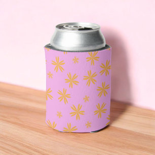 Porta-lata Laranja Roxo Floral Elegante Dor Floral Elegante