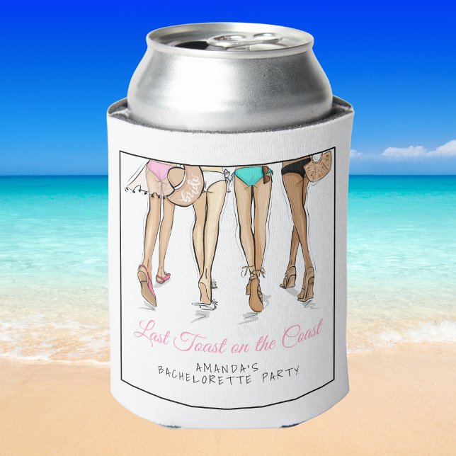 Porta-lata Last Toast on the Coast Beach Bikini Bachelorette (Criador carregado)