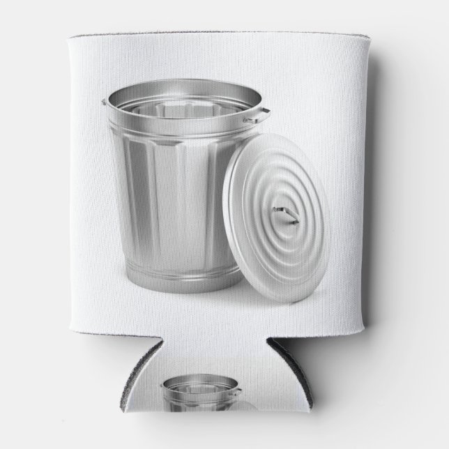 Porta-lata Lata vazia de lixo metálico (Frente)