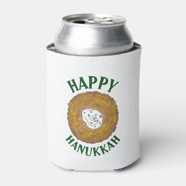 Porta-lata Latkes Feliz Hanukkah Chanukah Feriados Judeus (Can Front)