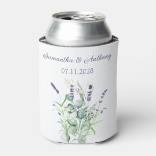 Porta-lata Lavanda Eucalyptus Watercolor Herbs Casamento