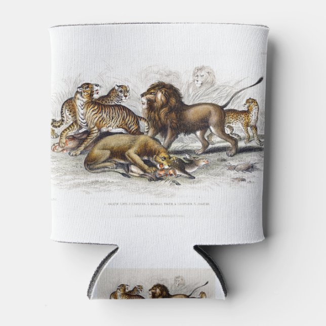 Porta-lata Leão Asiático, Lionesa, Tigre Bengala, Leopardo (Frente)