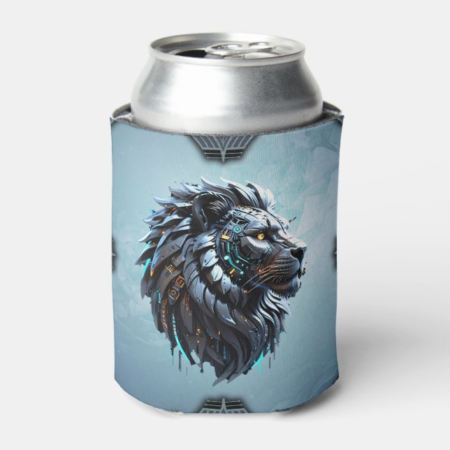 Porta-lata Leão cibernético Fusão de energia e tecnologia (Can Front)