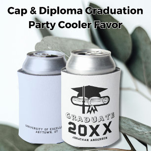 Porta-lata Lembrancinha de Graduação em Formato de Cooler Cap