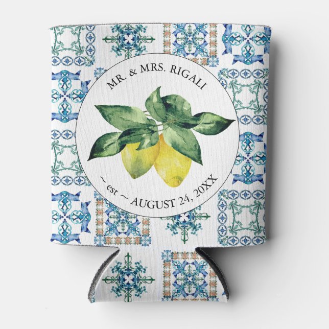 Porta-lata Lemon Mediterra - Casamento Personalizado De Calça (Frente)