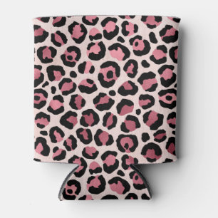 Porta-lata Leopard Animal Print rosa e Dourada, Presente Leop
