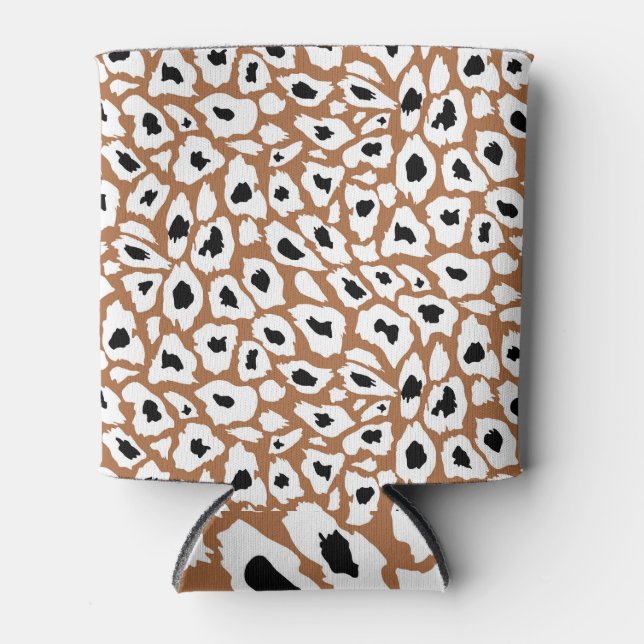 Porta-lata Leopard Print: Design de animais africanos. (Frente)