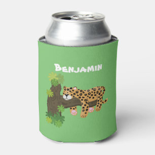 Porta-lata Leopardo giro dormindo na ilustração de desenhos
