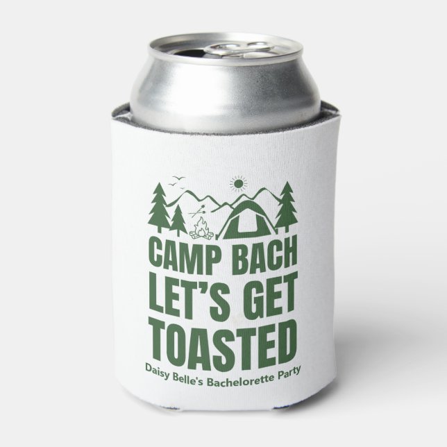 Porta-lata Let's Get Toasted Bachelorette Green (Can Front)