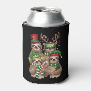 Porta-lata Leve Feliz de Natal Slothmas Sloth Lover Gift