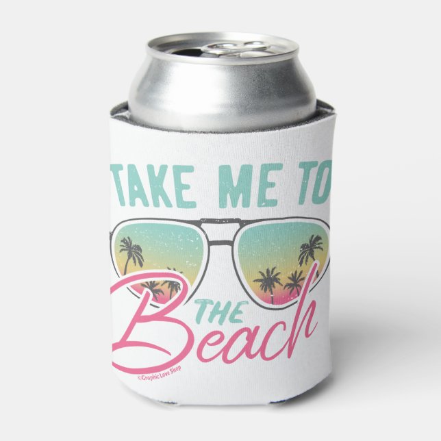 Porta-lata Leve-me à Arte Gráfica de Praia - GraphicLoveShop (Can Front)