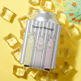 Porta-lata Lhamas Coloridas Personalizadas Fofas e Retro para