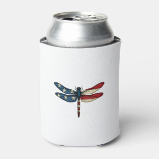 Porta-lata Libélula da Bandeira Americana Patriótica 4 de Jul