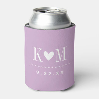 Porta-lata Lilac Purple Modern Weding Monograma