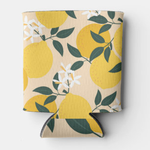 Porta-lata Limão Vintage: Textura de Fruta sem costura.