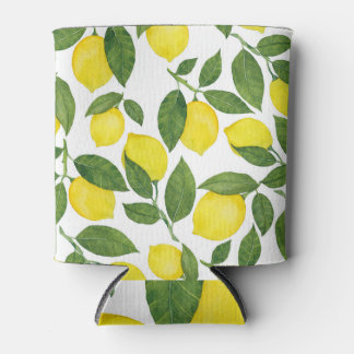 Porta-lata Limões de Aquarela: Padrão de Fruta de Verão