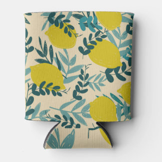 Porta-lata Limões e folhas, fundo de colheita.